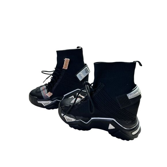 Anthony Wang Damson 08 Platform Sneakers Shoes Black White Womens 8.5 - Picture 2 of 16